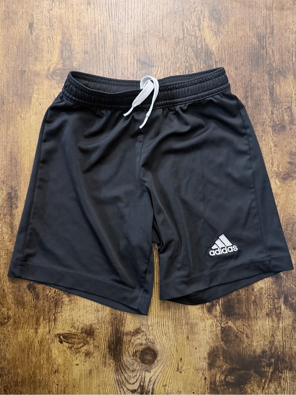 adidas Black Athletic Shorts with White Drawcord